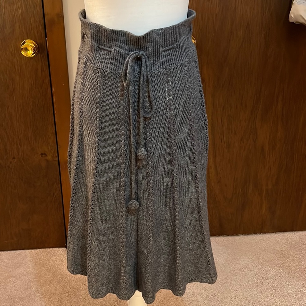 Cue & Emm grey wool swing skirt